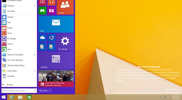Imagini cu Windows 9. Cum va arata meniul de Start al viitorului sistem de operare. GALERIE FOTO