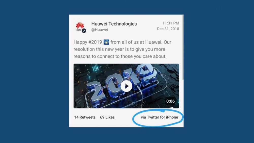 Doi angajați Huawei au scris pe contul oficial mesaje de Anul Nou de pe un iPhone. Cum au fost sancționați